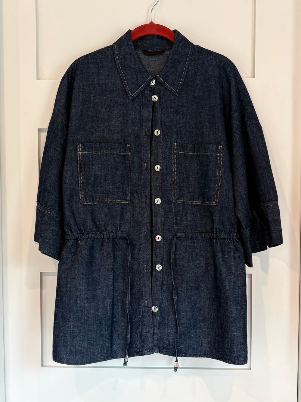 Zara Z1975 Denim Adjustable Waist Overshirt - Picture 3 of 6